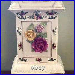 Royal Albert Old Country Roses Porcelain Mantel Clock, Mini Grandfather Clock
