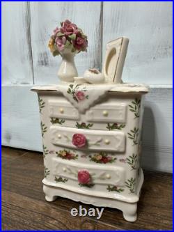 Royal Albert Old Country Roses Porcelain Music Box Dresser'62 Beautiful Dreamer