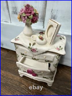 Royal Albert Old Country Roses Porcelain Music Box Dresser'62 Beautiful Dreamer