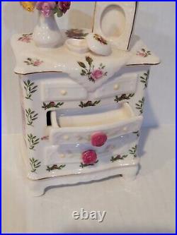 Royal Albert Old Country Roses Porcelain Music Box Dresser'62 Beautiful Dreamer