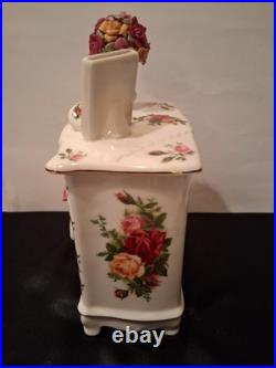 Royal Albert Old Country Roses Porcelain Music Box Dresser with Vase