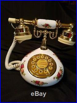 Royal Albert Old Country Roses Porcelain Push Button Telephone