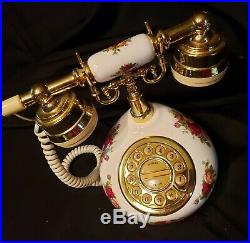 Royal Albert Old Country Roses Porcelain Push Button Telephone