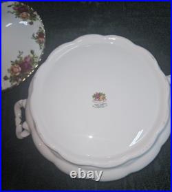 Royal Albert Old Country Roses Porcelain Round Tureen with Lid, Floral Handles