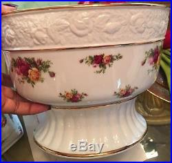 Royal Albert Old Country Roses Punch Bowl Set with 2 Ladles & Cups