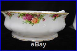 Royal Albert Old Country Roses RARE 10 Salad Serving Bowl with Utensils S7799