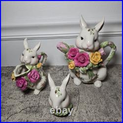 Royal Albert Old Country Roses Rabbit Rose Tea Pot & Creamer Set Royal Doulton