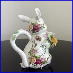 Royal Albert Old Country Roses Rabbit Tea Set Tea Pot Creamer Sugar