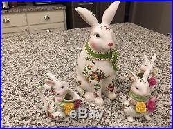 Royal Albert Old Country Roses Rare Bunny Rabbit Figurine Sugar & Creamer