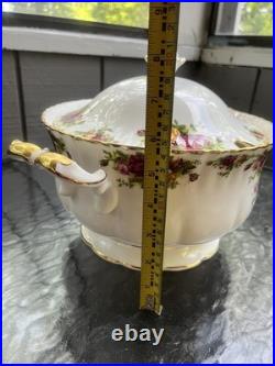 Royal Albert Old Country Roses Rare Covered Soup Tureen & Lid England 1962 14
