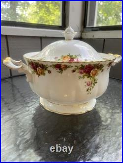 Royal Albert Old Country Roses Rare Covered Soup Tureen & Lid England 1962 14