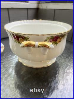 Royal Albert Old Country Roses Rare Covered Soup Tureen & Lid England 1962 14