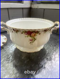 Royal Albert Old Country Roses Rare Covered Soup Tureen & Lid England 1962 14