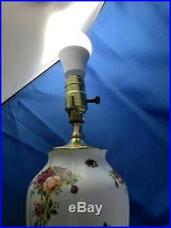 Royal Albert Old Country Roses Rare Table Lamp 18 Brass Accent