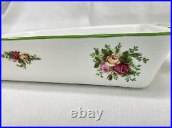 Royal Albert Old Country Roses Rectangle Baking Baker Dish with Handles 12 x 9