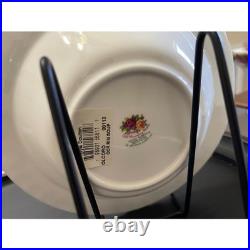 Royal Albert Old Country Roses Rim Soup Bowls Set of 4 Bone China Gold Trim