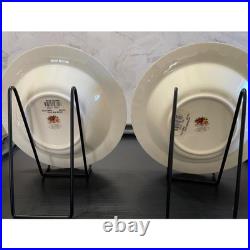 Royal Albert Old Country Roses Rim Soup Bowls Set of 4 Bone China Gold Trim