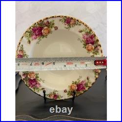 Royal Albert Old Country Roses Rim Soup Bowls Set of 4 Bone China Gold Trim