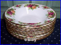 Royal Albert Old Country Roses Rim Soup Cereal Bowls Set of 10 England 8