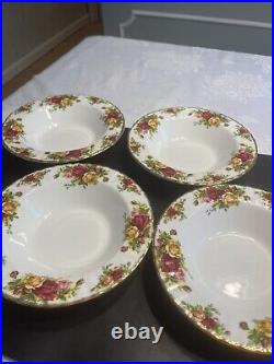 Royal Albert Old Country Roses Rimmed Soup Bowls(Set of 4) Bone China England