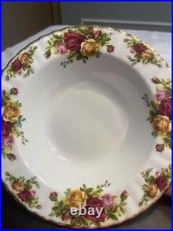 Royal Albert Old Country Roses Rimmed Soup Bowls(Set of 4) Bone China England