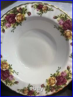 Royal Albert Old Country Roses Rimmed Soup Bowls(Set of 4) Bone China England