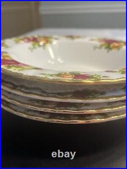 Royal Albert Old Country Roses Rimmed Soup Bowls(Set of 4) Bone China England