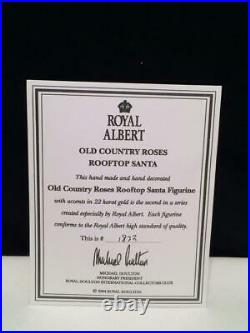 Royal Albert Old Country Roses Rooftop Santa Figurine #1823 Box + Cert E3980