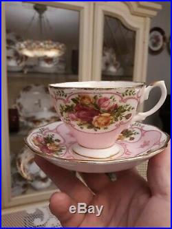 Royal Albert Old Country Roses Rose Cameo Pink Tea Cup Saucer Limited Issue
