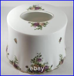 Royal Albert Old Country Roses Round Bone China Tissue Box Holder Cover #14721