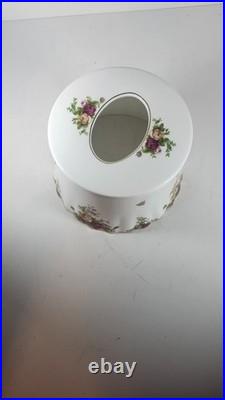 Royal Albert Old Country Roses Round Bone China Tissue Box Holder Cover #14721