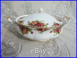 Royal Albert Old Country Roses Round Covered Vegetable Bowl Dish 8 3/4