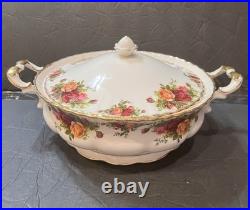 Royal Albert Old Country Roses Round Covered Vegetable Dish Bowl Tureen Lid NEW