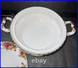 Royal Albert Old Country Roses Round Covered Vegetable Dish Bowl Tureen Lid NEW