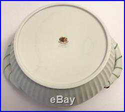Royal Albert Old Country Roses Round Covered Vegetable Dish Gold Rope Handles 8