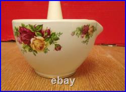 Royal Albert Old Country Roses Round Mortar and Pestle Set Very Rare Royal Albert Old Country Roses Round Mortar and Pestle Set Very Rare
