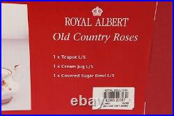 Royal Albert Old Country Roses Royal Doulton Tea Set Teapot Cream Sugar Lid NEW
