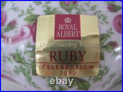 Royal Albert Old Country Roses Ruby Celebration 2002 Design Lidded Sugar Bowl
