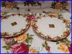 Royal Albert Old Country Roses Ruby Celebration 8 Salad Plates Nwt