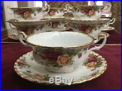 Royal Albert Old Country Roses SET OF 8 Cream Soup and Saucers EUC