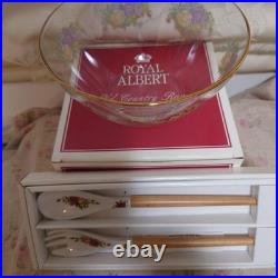 Royal Albert Old Country Roses Salad Bowl Fork & Spoon Set