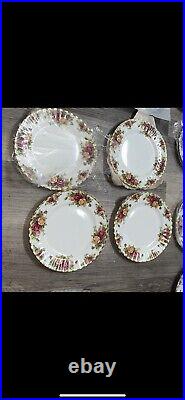 Royal Albert Old Country Roses Salad Plates Set 4, Vintage England Bone China 8