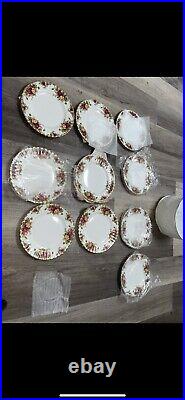 Royal Albert Old Country Roses Salad Plates Set 4, Vintage England Bone China 8
