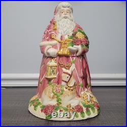 Royal Albert Old Country Roses Santa Cookie Jar Signed Seasons Of Colour Pink