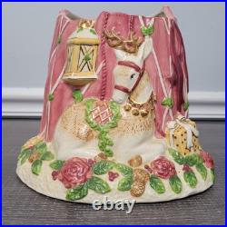Royal Albert Old Country Roses Santa Cookie Jar Signed Seasons Of Colour Pink