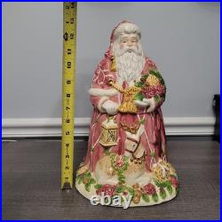 Royal Albert Old Country Roses Santa Cookie Jar Signed Seasons Of Colour Pink