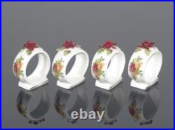 Royal Albert Old Country Roses Sculpted Napkin Rings Set Of 4