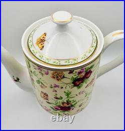 Royal Albert Old Country Roses Seasons Spring Chintz Butterfly Teapot Tea Pot