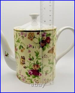 Royal Albert Old Country Roses Seasons Spring Chintz Butterfly Teapot Tea Pot