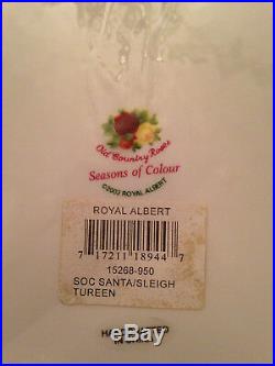 Royal Albert Old Country Roses Seasons of Color Santa in Sleigh Soup Tureen ++++